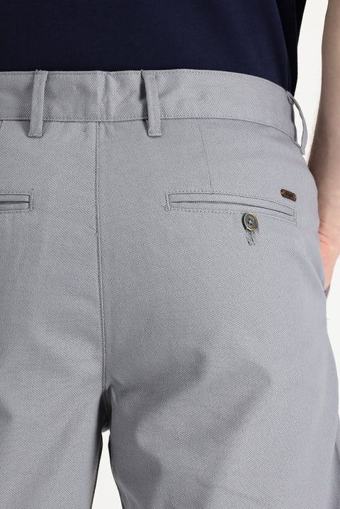 Light Grey 6 Drop Regular Fit Cotton Bermuda Shorts