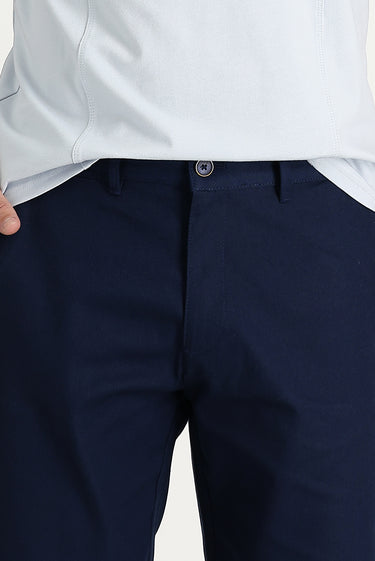 Orta Lacivert Regular Fit Pamuklu Bermuda Şort