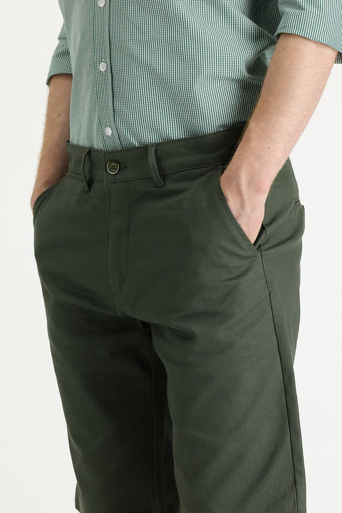 Yağ Yeşili-Olive 6 Drop Regular Fit Standart Kesim Bermuda Şort