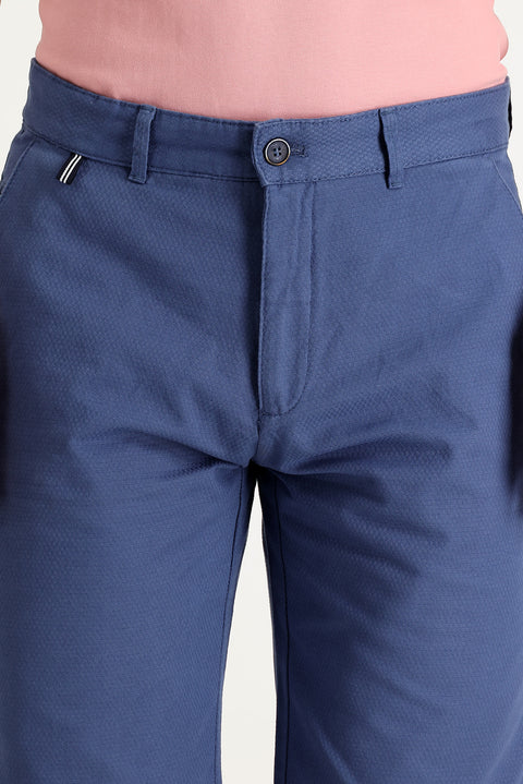 Havacı Mavi 6 Drop Regular Fit Standart Kesim Pamuklu Bermuda Şort