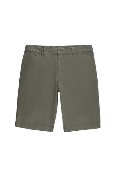 Açık Haki Regular Fit Pamuklu Bermuda Şort