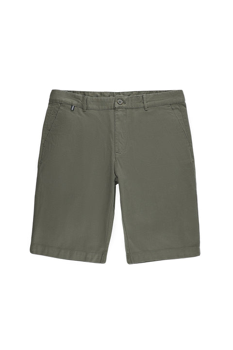 Açık Haki Relaxed Fit Rahat Kesim Pamuklu Bermuda Şort
