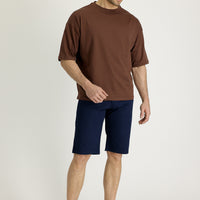 Dark Blue Regular Fit Standard Cut Bermuda Shorts