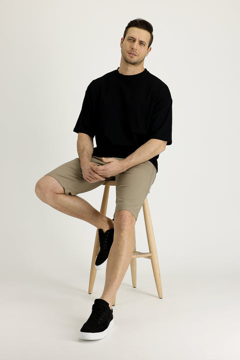Light Mink Regular Fit Standard Cut Bermuda Shorts