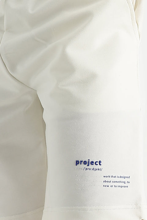 Ekru Pamuklu Sweat Şort