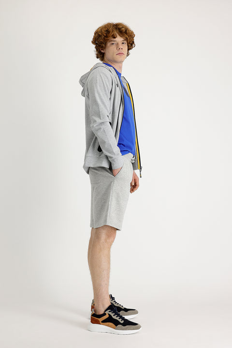 Orta Gri Melanj Pamuklu Sweat Şort