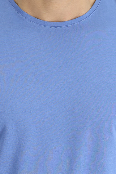 Havacı Mavi Bisiklet Yaka Regular Fit Süprem Pamuk Tişört