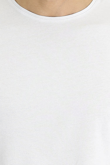 Beyaz Bisiklet Yaka Regular Fit Süprem Pamuk Tişört