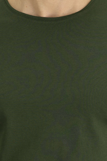 Orta Haki Bisiklet Yaka Regular Fit Süprem Pamuk Tişört