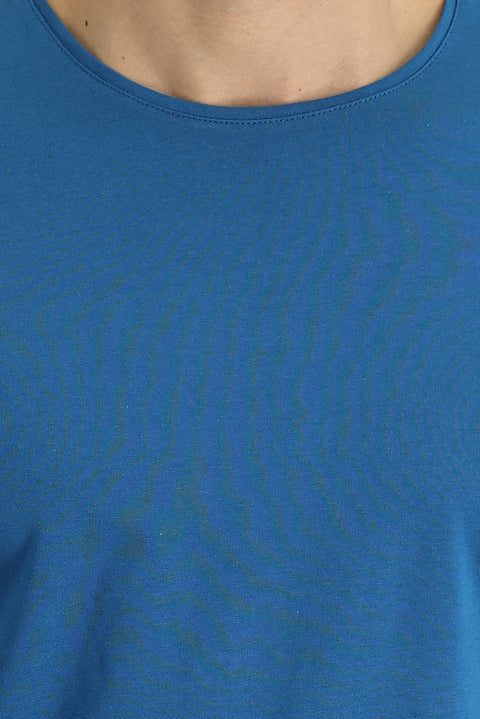 Orta Petrol Bisiklet Yaka Regular Fit Süprem Pamuk Tişört