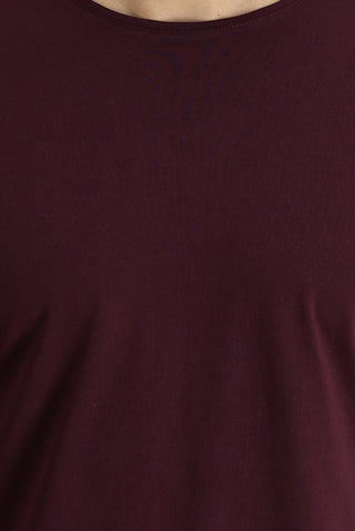  Koyu Bordo Bisiklet Yaka Regular Fit Süprem Pamuk Tişört