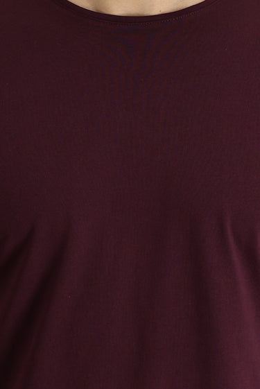 Koyu Bordo Bisiklet Yaka Regular Fit Süprem Pamuk Tişört