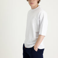 Beyaz Bisiklet Yaka Oversize Süprem Pamuk Tişört