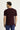 Koyu Bordo Bisiklet Yaka Slim Fit Dar Kesim Nakışlı Pamuklu Tişört