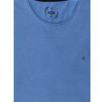 Aviator Blue Plus Size Crew Neck Embroidered Cotton Supreme T-Shirt