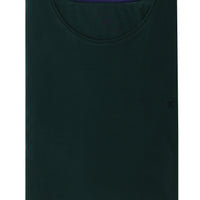 Dark Green Plus Size Crew Neck Embroidered Cotton Supreme T-Shirt