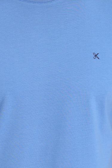 Havacı Mavi Bisiklet Yaka Slim Fit Dar Kesim Tişört