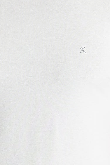 Beyaz Bisiklet Yaka Slim Fit Dar Kesim Tişört