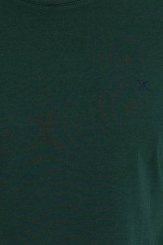  Koyu Yeşil Bisiklet Yaka Slim Fit Dar Kesim Tişört