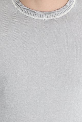  Orta Gri Bisiklet Yaka Slim Fit Dar Kesim Tişört