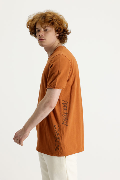 Tarçın  Bisiklet Yaka Slim Fit Dar Kesim Baskılı Pamuk Tişört