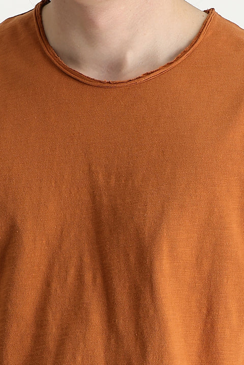 Tarçın  Bisiklet Yaka Slim Fit Dar Kesim Baskılı Pamuk Tişört