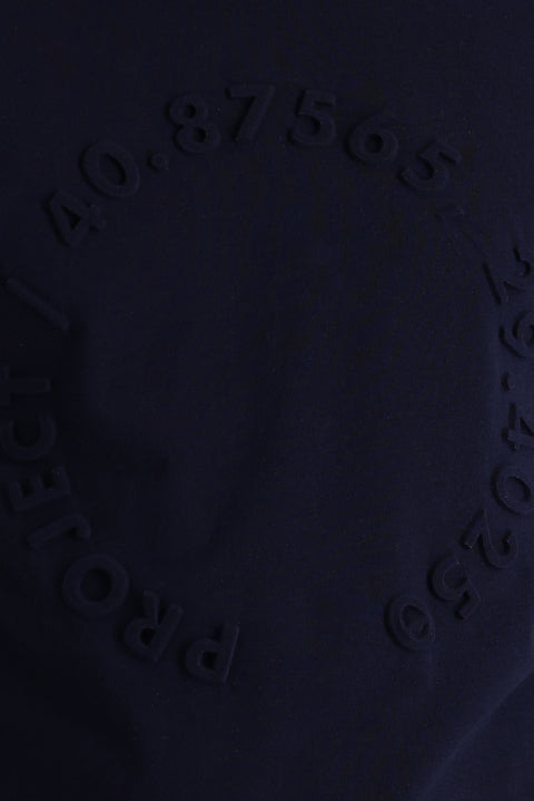 Siyah Lacivert Bisiklet Yaka Slim Fit Dar Kesim Baskılı Pamuk Tişört