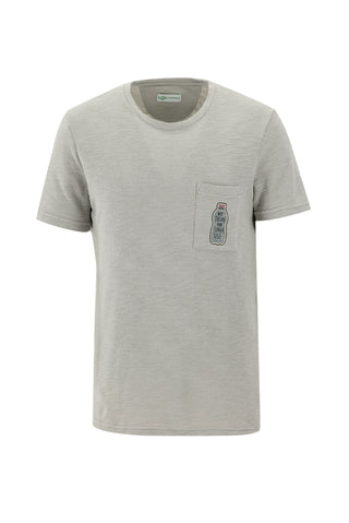  Açık Gri Eco-Line Bisiklet Yaka Slim Fit Dar Kesim Baskılı Pamuk Tişört