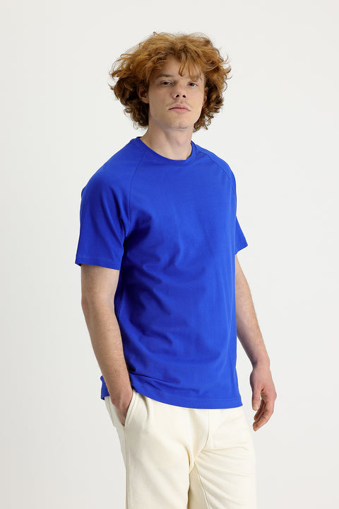 Navy Blue Crew Neck Slim Fit Narrow Cut T-Shirt