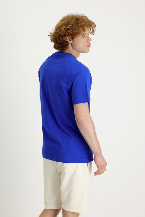 Navy Blue Crew Neck Slim Fit Narrow Cut T-Shirt