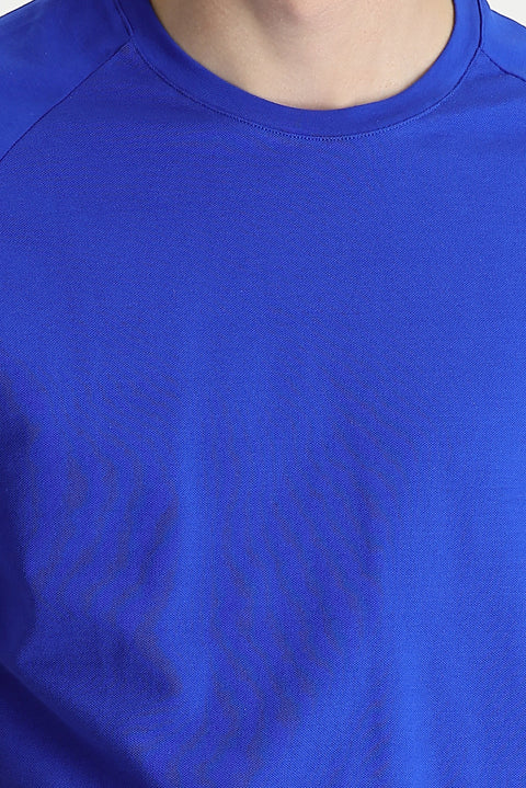 Navy Blue Crew Neck Slim Fit Narrow Cut T-Shirt