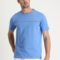 Aviator Blue Crew Neck Slim Fit Printed T-Shirt