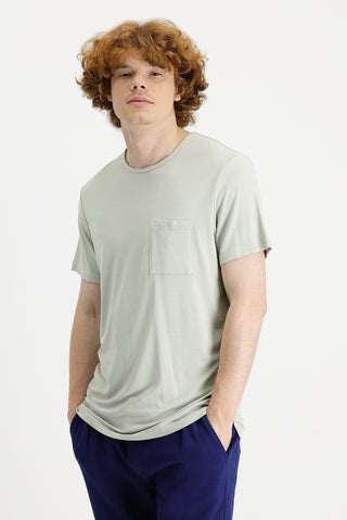  Çağla Yeşili Eco-Line Bisiklet Yaka Slim Fit Dar Kesim Tişört