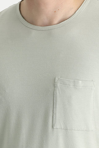  Çağla Yeşili Eco-Line Bisiklet Yaka Slim Fit Dar Kesim Tişört