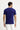 Orta Lacivert V Yaka Slim Fit Dar Kesim Pamuklu Tişört