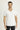 Ekru V Yaka Slim Fit Dar Kesim Pamuklu Tişört