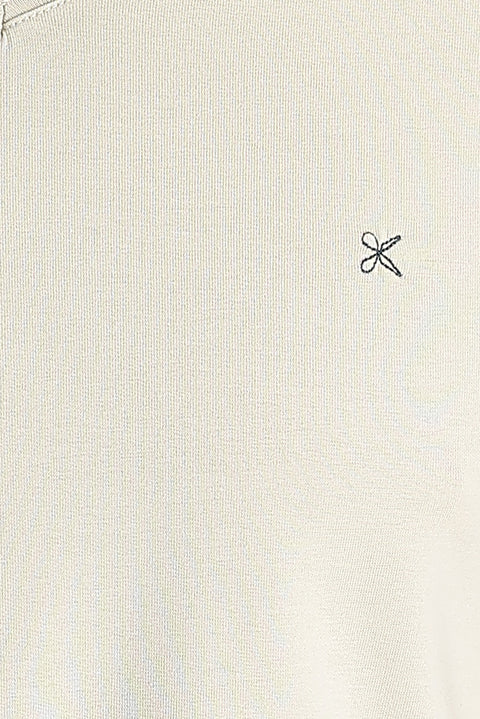 Açık Vizon V Yaka Slim Fit Dar Kesim Pamuklu Tişört