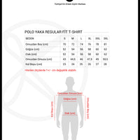 Orta Gri Melanj Polo Yaka Regular Fit Nakışlı Tişört