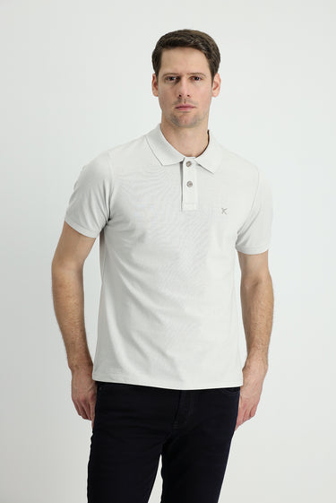 Taş Polo Yaka Regular Fit Nakışlı Pamuk Tişört
