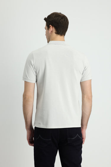 Taş Polo Yaka Regular Fit Nakışlı Pamuk Tişört