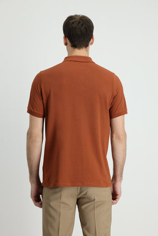  Tarçın  Polo Yaka Regular Fit Nakışlı Pamuk Tişört