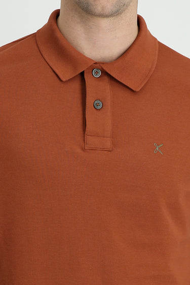 Tarçın  Polo Yaka Regular Fit Nakışlı Pamuk Tişört