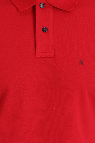  Bayrak Kırmızı Polo Yaka Regular Fit Nakışlı Pamuk Tişört