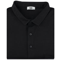 Siyah Büyük Beden Polo Yaka Pamuklu Süprem Tişört