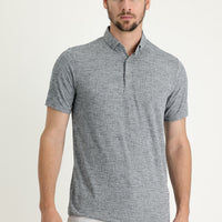 Orta Gri Polo Yaka Regular Fit Desenli Tişört