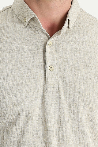  Orta Bej Polo Yaka Regular Fit Desenli Tişört