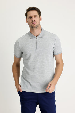  Orta Gri Polo Yaka Regular Fit Tişört