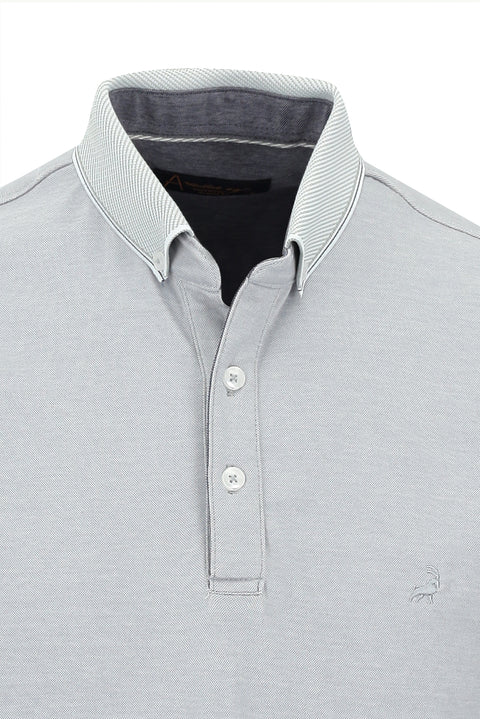 Açık Gri Polo Yaka Regular Fit Tişört