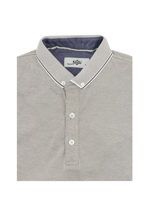 Orta Bej Polo Yaka Regular Fit Tişört