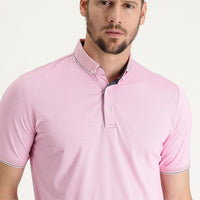 Orta Pembe Polo Yaka Regular Fit Tişört